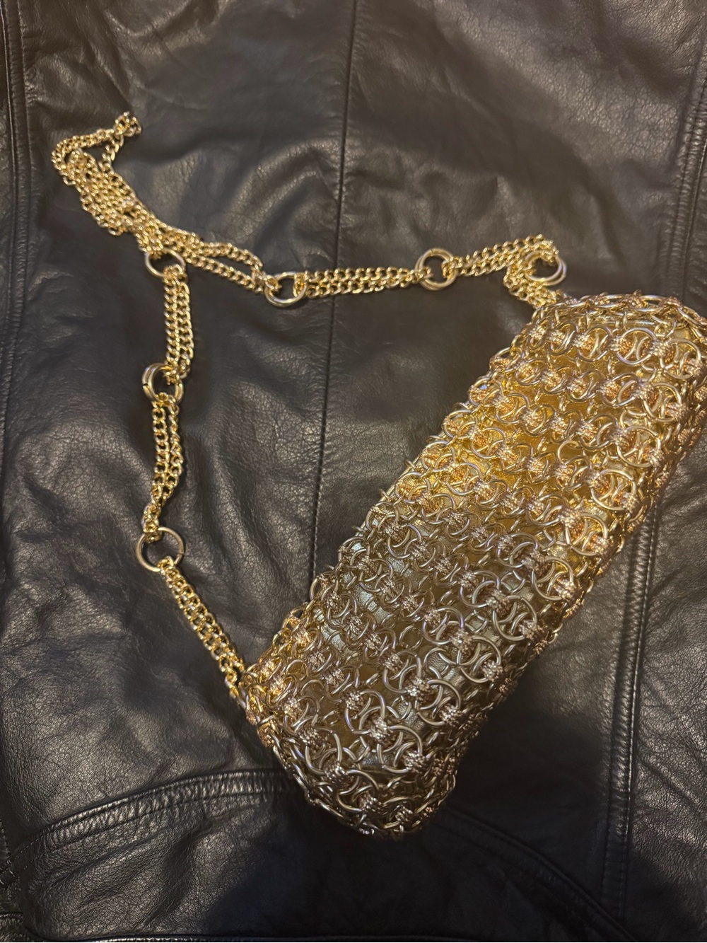 Vintage Paco Rabanne for Walborg Gold Chainmail Bag NEW